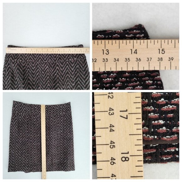 Ann Taylor Loft Womens A Line Textured Skirt Size 2 Herringbone Black Purple - Picture 7 of 7